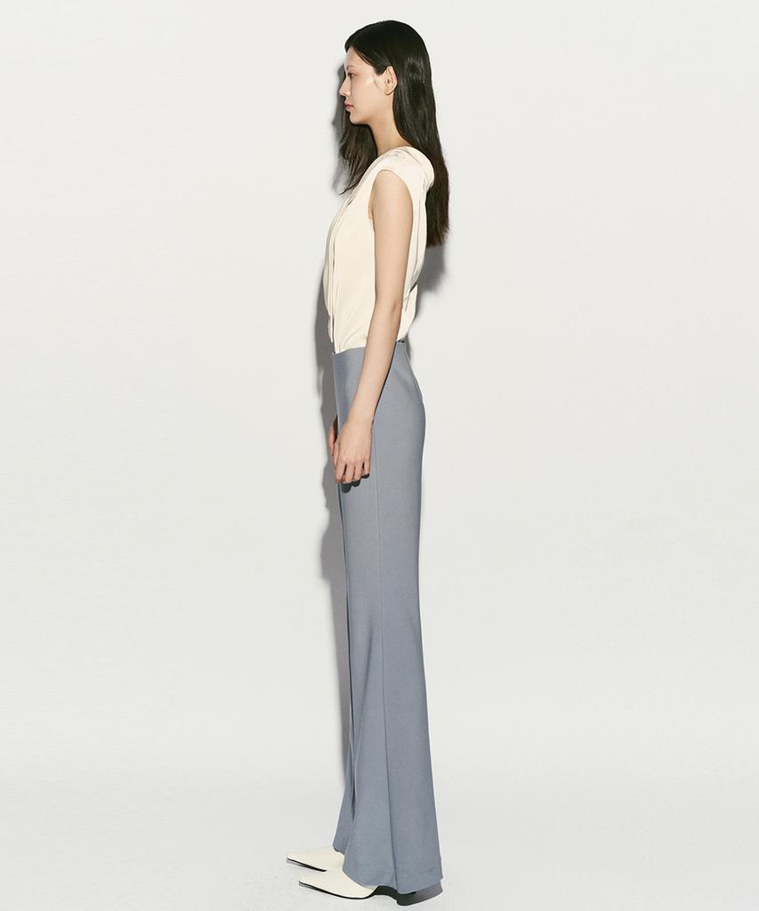 RE RHEE High-Rise Elasticated Bootcut Pants Cloud