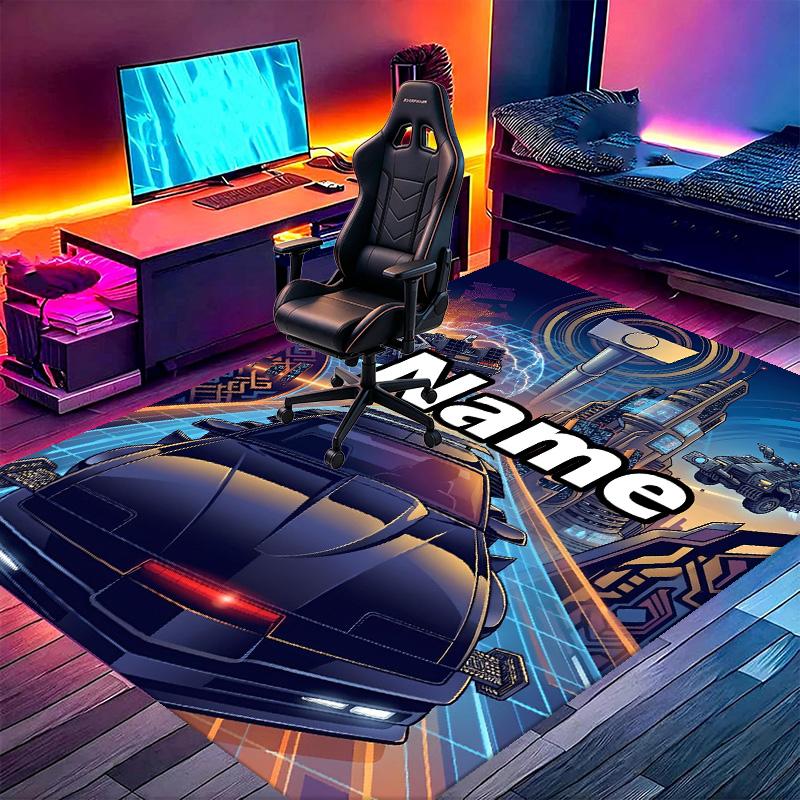 Custom Name Personalized Knight Rider Print Carpet, Versatile Home Decor Rug, for Playroom, Apartment, Balcony, Entryway, Hallway Gift