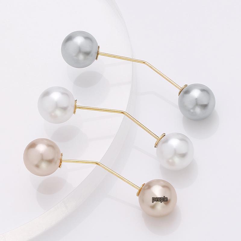 Elegant Minimalist Pearl Pin Brooch for Neckline and Waist