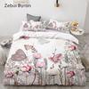 3D HD Print Bedding Set Custom/King/Europe/USA,Duvet Cover Set Queen/King,Quilt/Blanket Cover Set Bedclothes Butterfly In Flower