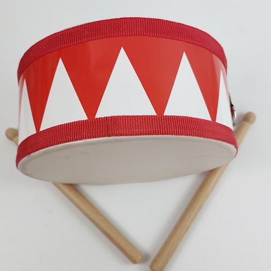 Детский ручной барабан с 2 молоточками, регулируемый ремень, деревянный детский двухсторонний поясной барабан, обучающий