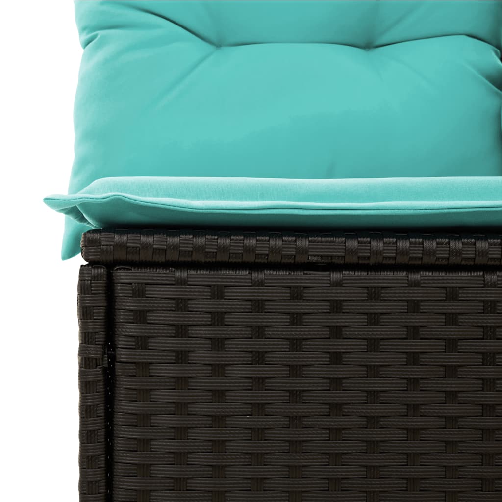 4 piece outdoor sofa set with cushions black poly rattan