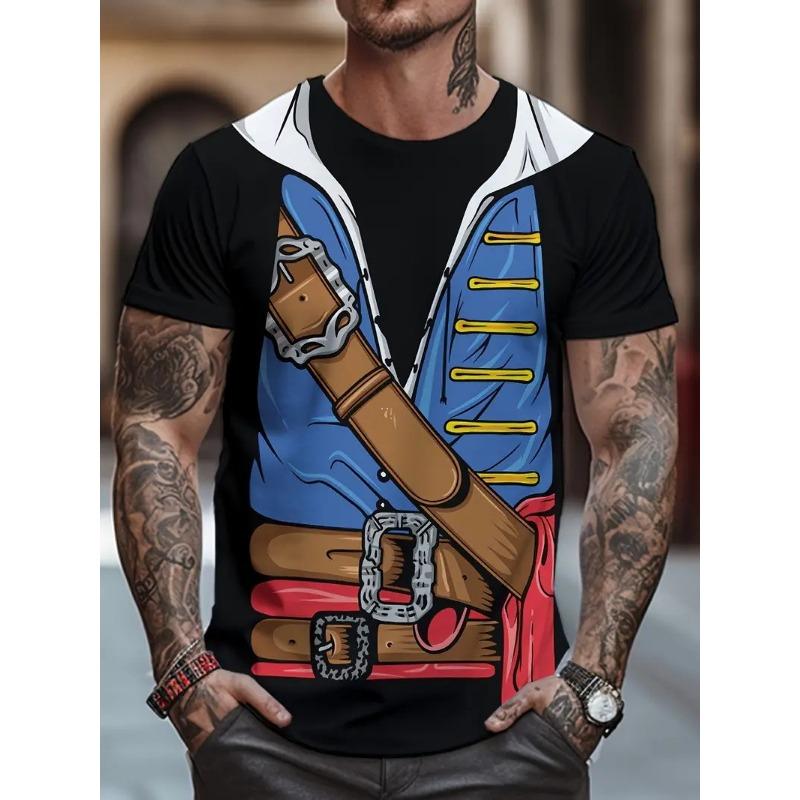 7XL Plus Size Летние модные повседневные спортивные мужские свободные футболки с круглым вырезом и принтом из двух частей с короткими рукавами