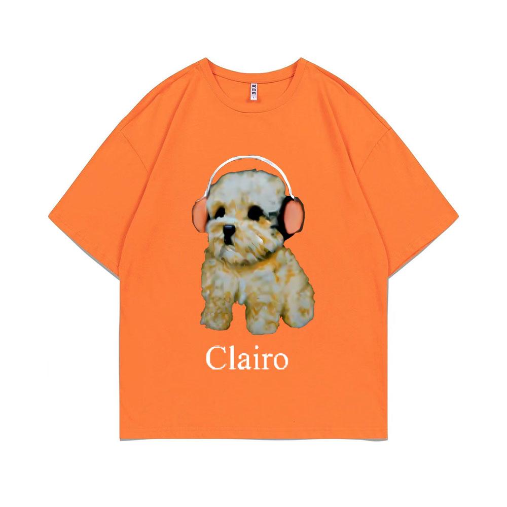 Clairo Собака Щенок Наушники Графический Принт Футболка Летняя Мужская Мода Оверсайз Уличная Одежда Унисекс Женская Милая Кавайная Футболка Топы