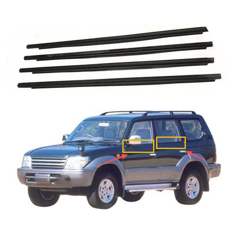 4 шт. Резиновые уплотнители оконной отделки для Toyota Land Cruiser LC95 1996-2002 Уплотнитель погоды Боковое стекло двери Уплотнительная лента 75711-60030