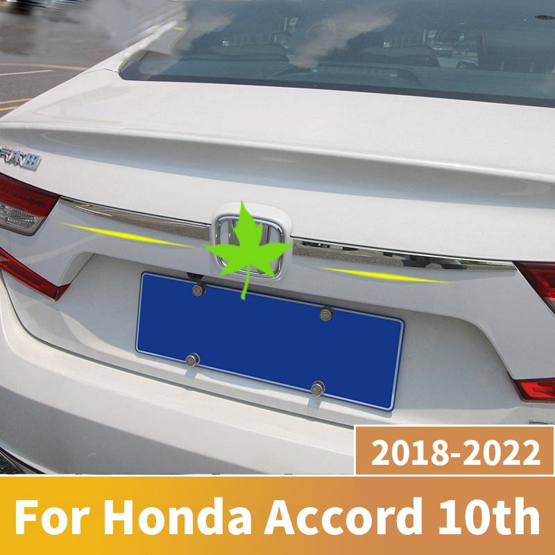 For Honda Accord 10th 2018 Stainless Steel Car Rear Trunk Protector Trim Cover Tail Box Door Lid Sequin sticker