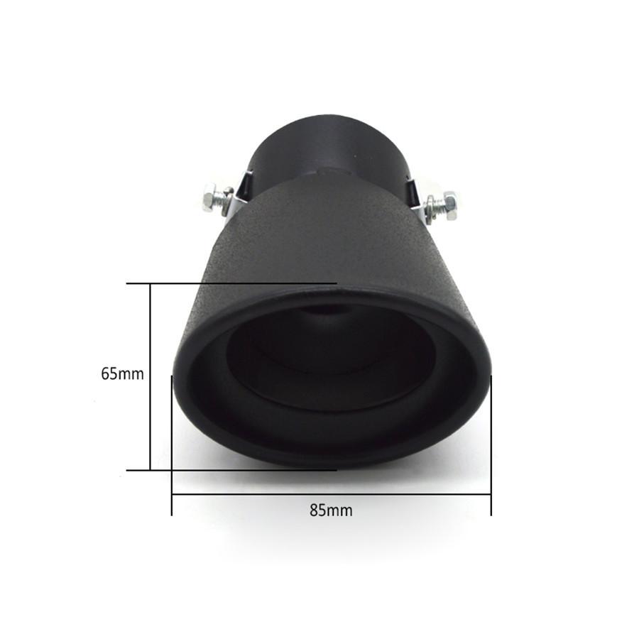 Черный 62 мм Нержавеющая сталь Автомобили Наконечник выхлопной трубы труба Хвостовая насадка Глушитель Крышка Автостайлинг