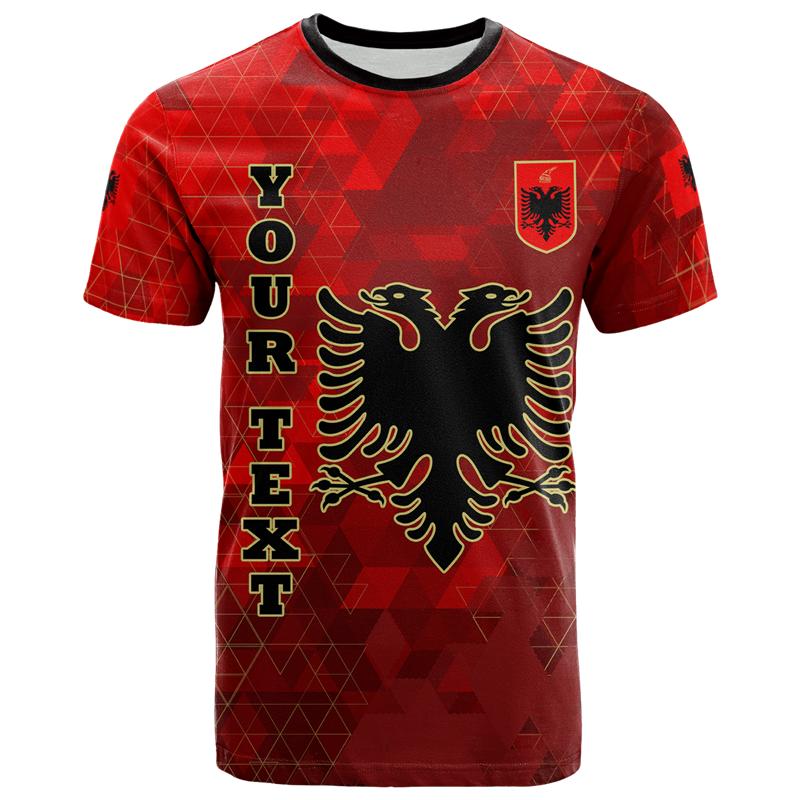 Футболки с рисунком флага Албании Eagle, с круглым вырезом, с коротким рукавом, футболка с 3d принтом, топы для мужчин, одежда, повседневные футбольные футболки из джерси
