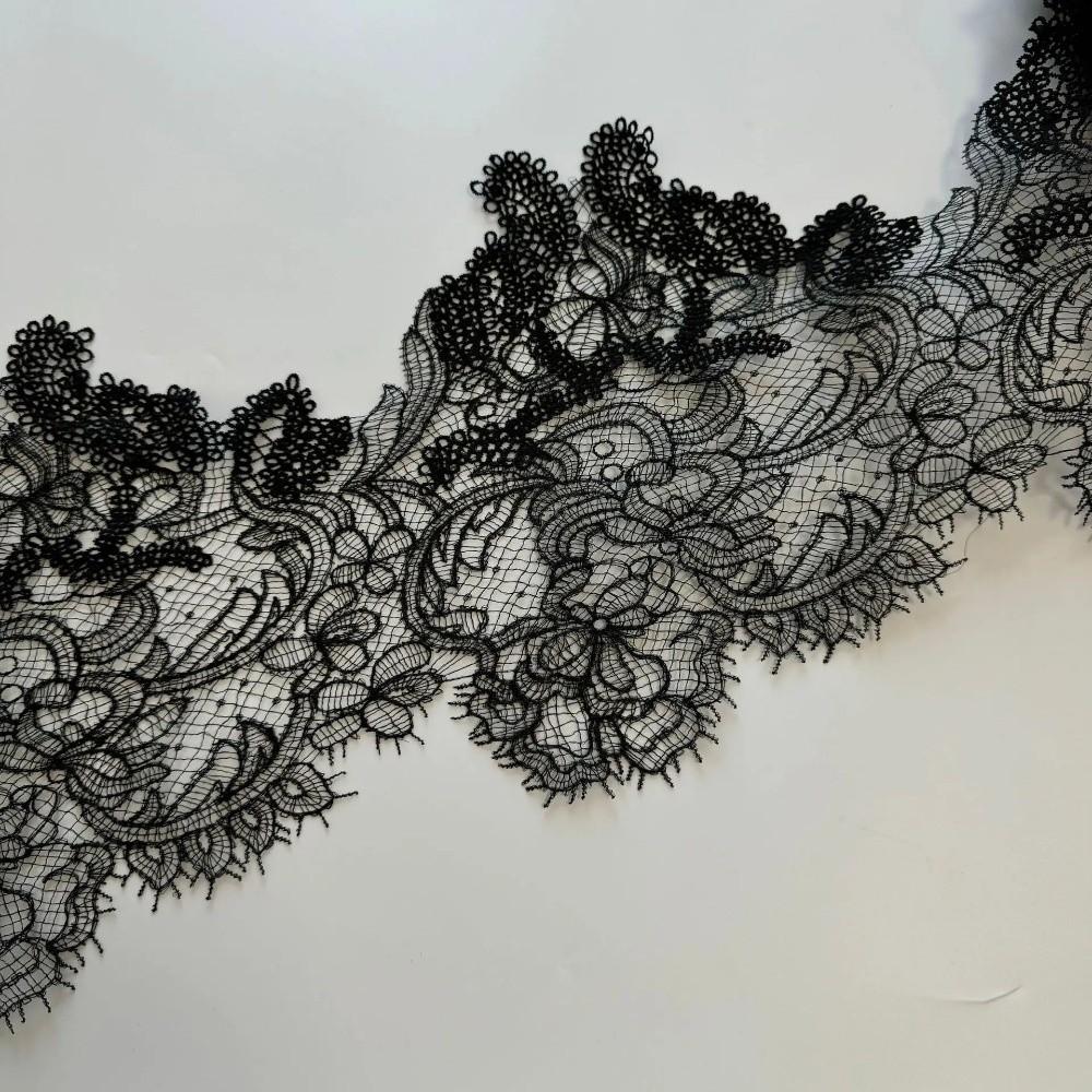 Кружево с вышивкой «Бородатый край» 1 ярд Рыбья шелковая кружевная ручная работа Ажурное кружево Свадебное платье