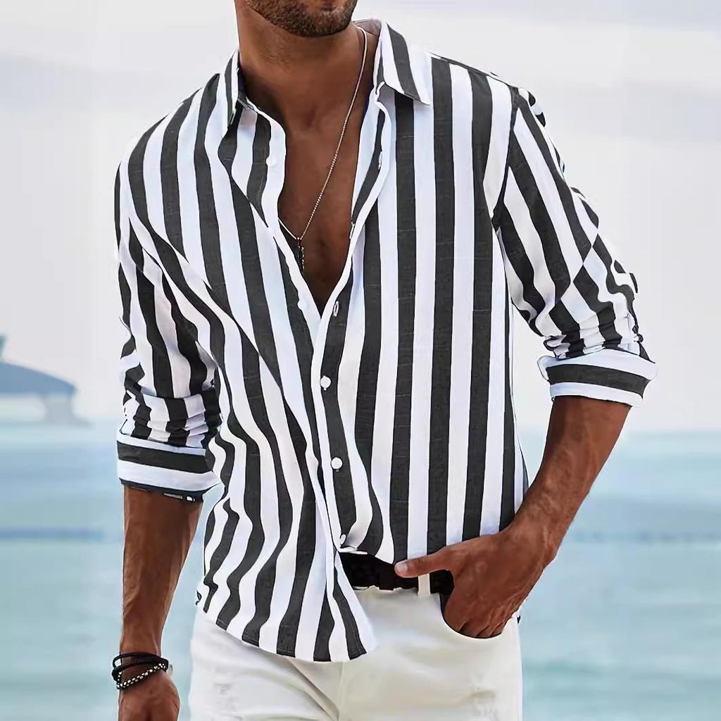 Men's Casual Beach Long Sleeved Shirt