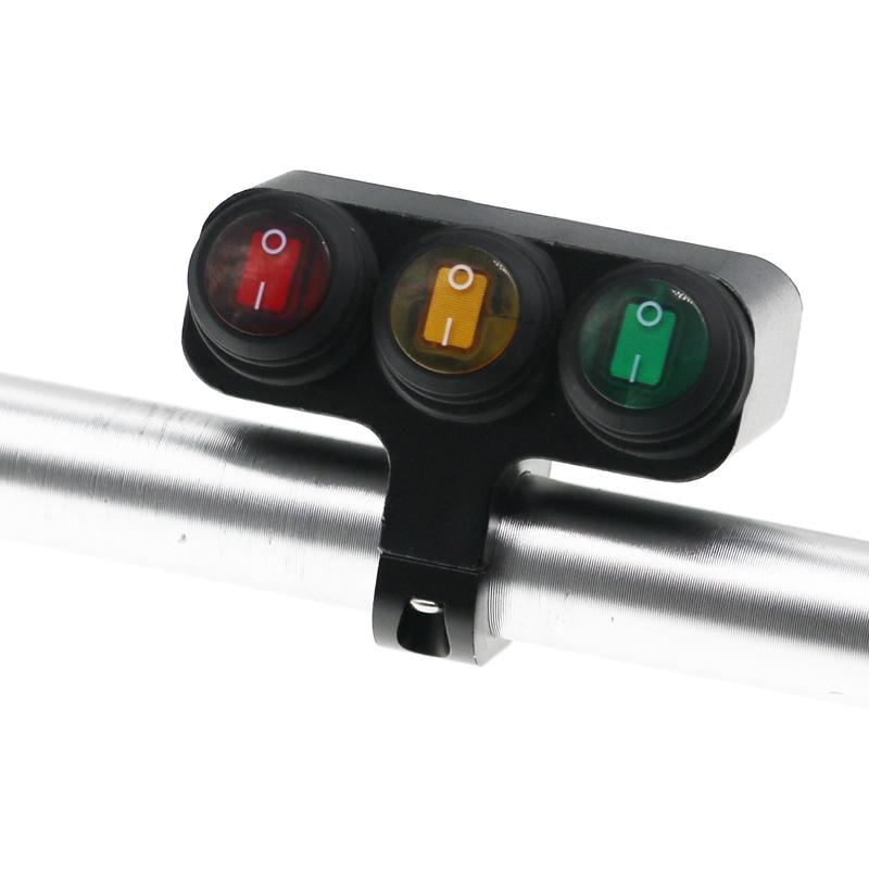 LMoDri Аксессуары для мотоциклов Модифицированный алюминиевый сплав Три кнопки 12 В Красный водонепроницаемый переключатель Фары Прожекторы