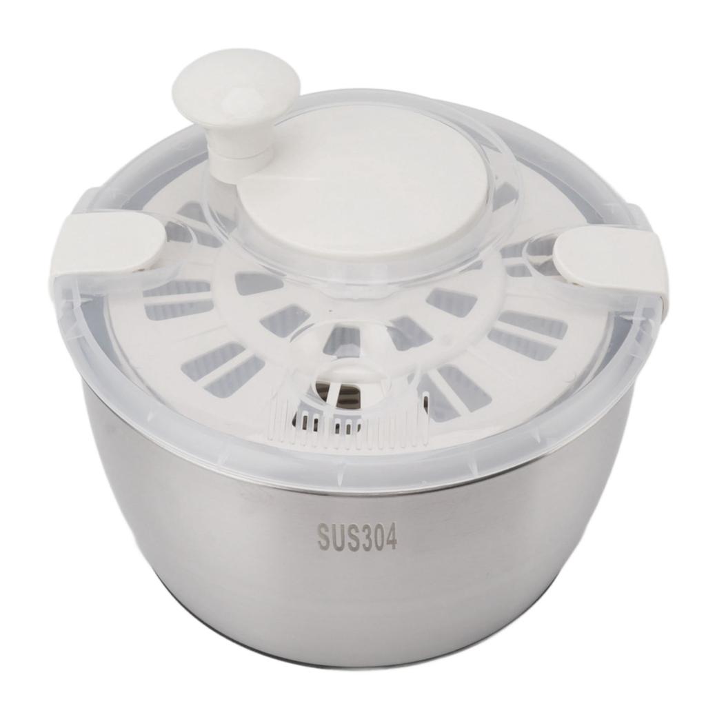 Stainless Steel Salad Spinner Multifunctional Large Capacity Lettuce Spinner Vegetable Dryer Fruit Washer Drain Basket