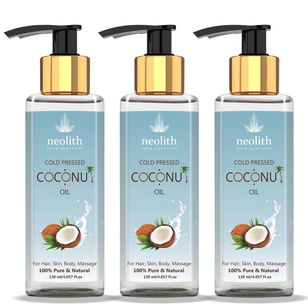 Neolith 100% чистое, натуральное кокосовое масло холодного отжима || Для сухих и вьющихся волос, сухой кожи головы, кожи и тела || 120 МЛ