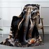 Black Elephant Blanket Soft Warm Throw Blanket Nap Blanket For Couch Sofa Office Bed Camping Travel Multipurpose Gift Blanket For All Season