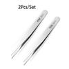 2 шт./лот, антистатический набор хорошего качества, набор прямых пинцетов из нержавеющей стали для изготовления ювелирных изделий, инструменты