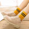 Хорошие школьные носки Harajuku Retro Cute Cotton Sox, желтые, женские, полосатые, высокие, свободные, для круглой формы, забавные, белые, красочные, дизайнерские, японские девушки