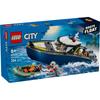 Игрушка LEGO City Погоня на полицейской лодке - Подарок на день рождения, Строительные блоки, Образовательная игрушка для мальчиков и девочек, Возраст 6, 7, 8, 9, Включает полицейскую машину, Транспортное средство