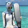 Плавание Дайвинг Facekini УФ-защита от солнца Полнолицевая маска Голова Шея Покрытие Лица Эластичная Шапочка Для Плавания Дайвинг Водные Виды Спорта Одежда