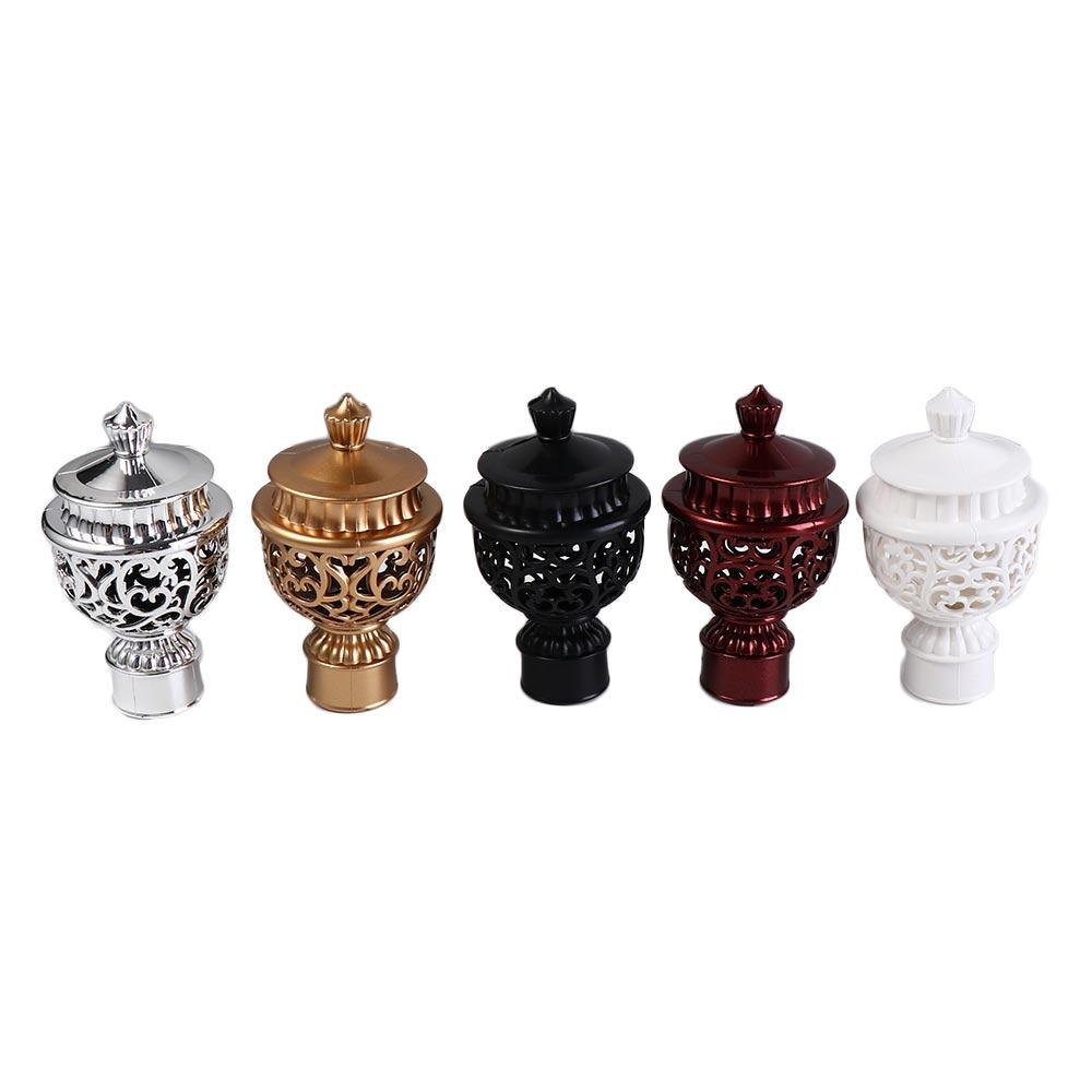 Hollow Out Durable Plastic Curtain Rod Cap Drapery Rail Ends Curtain Rod Head Curtain Accessories