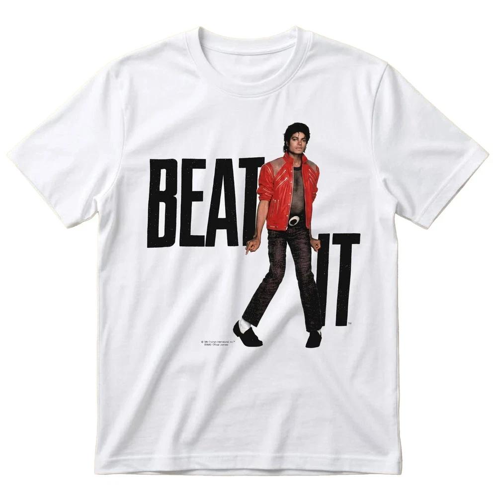 Майкл Джексон Beat It Красная Куртка Графическая Белая Футболка