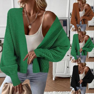 Женский трикотажный кардиган-жакет с длинным рукавом