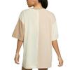 Nike Alphabet Logo Print Colorblock Loose Short Sleeve T-Shirt Women Tops Beige DV8318-113