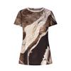 Женский летний топ, модный расписной принт, повседневный свитер с круглым вырезом и короткими рукавами, футболка