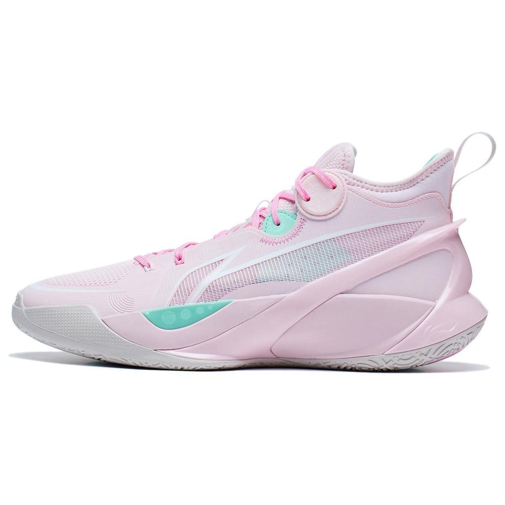 Li Ning Sonic 10 Fabric Shock Absorption Non-Slip Mid-Top Basketball Shoes Unisex Basketball Shoes Primrose-Pink ABAS069-51