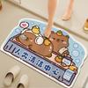 Cartoon Crystal Velvet Rug for Bathroom, Toilet, Sink, Kitchen, Easy to Clean, Entrance Door Mat for Hallway, Home Decor