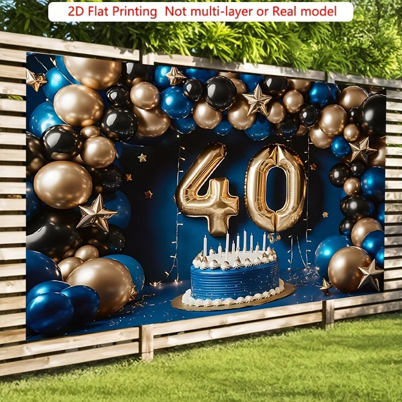 2D plane 40th birthday party background decoration fabric, polyester banner decorations, home decorations, room decorati