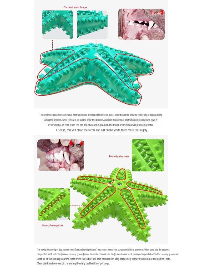 Игрушка-прорезыватель и зубная щетка «Морская звезда» для собак: Жевательная палочка, подходящая для питомцев