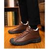 Men's Large Size Fleece-Lined Warm High-Top Snow Boots Outdoor Cotton Shoes.