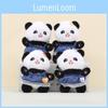 Cute Panda Animal Plush Toy Keychain With Short Fur For Backpack And Gift Use