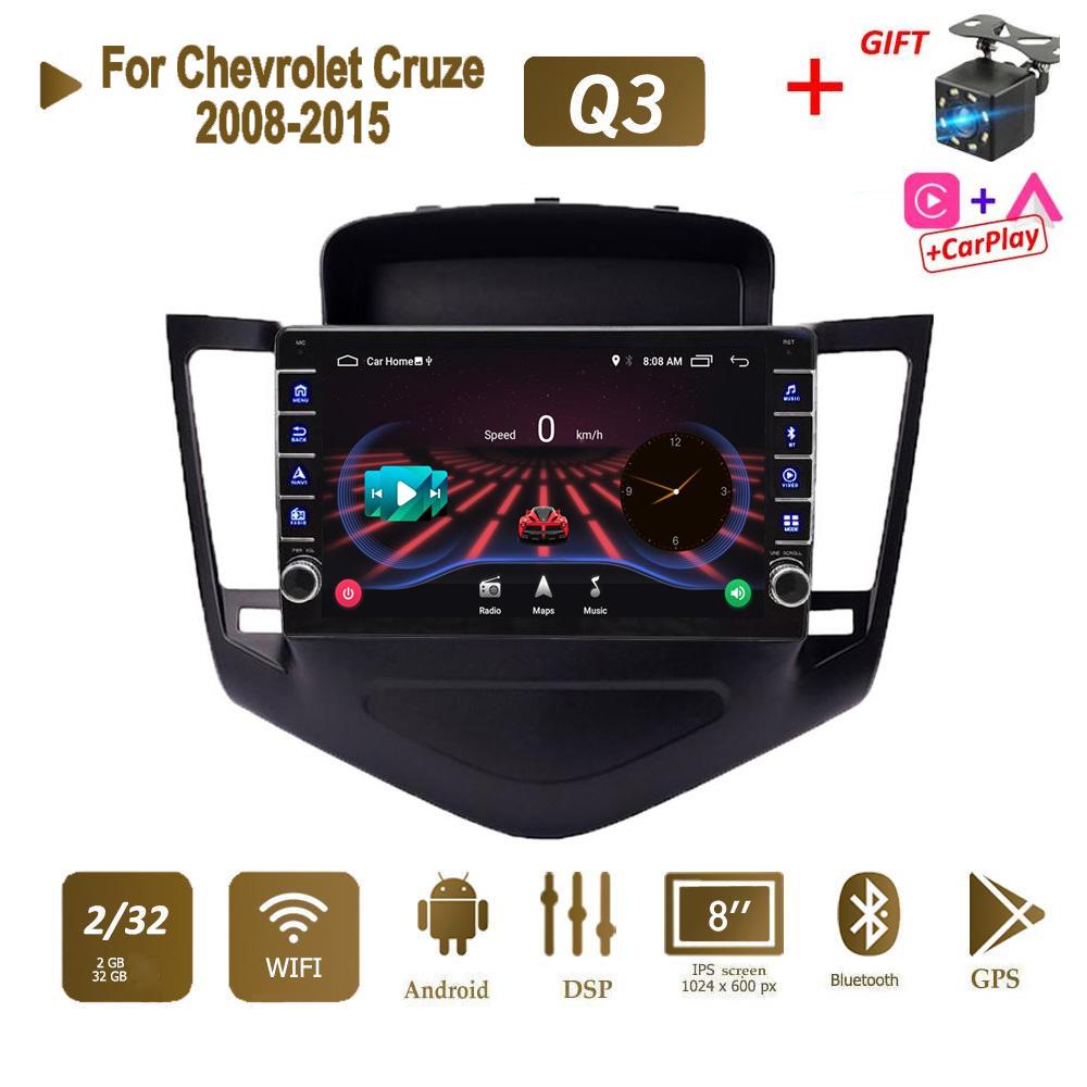 Автомобильный радиоприемник Android для Chevrolet Cruze 2008-2015 с кнопочной ручкой головного устройства стерео 2 Din GPS WIFI навигация мультимедийный плеер Carplay 2 + 32 ГБ