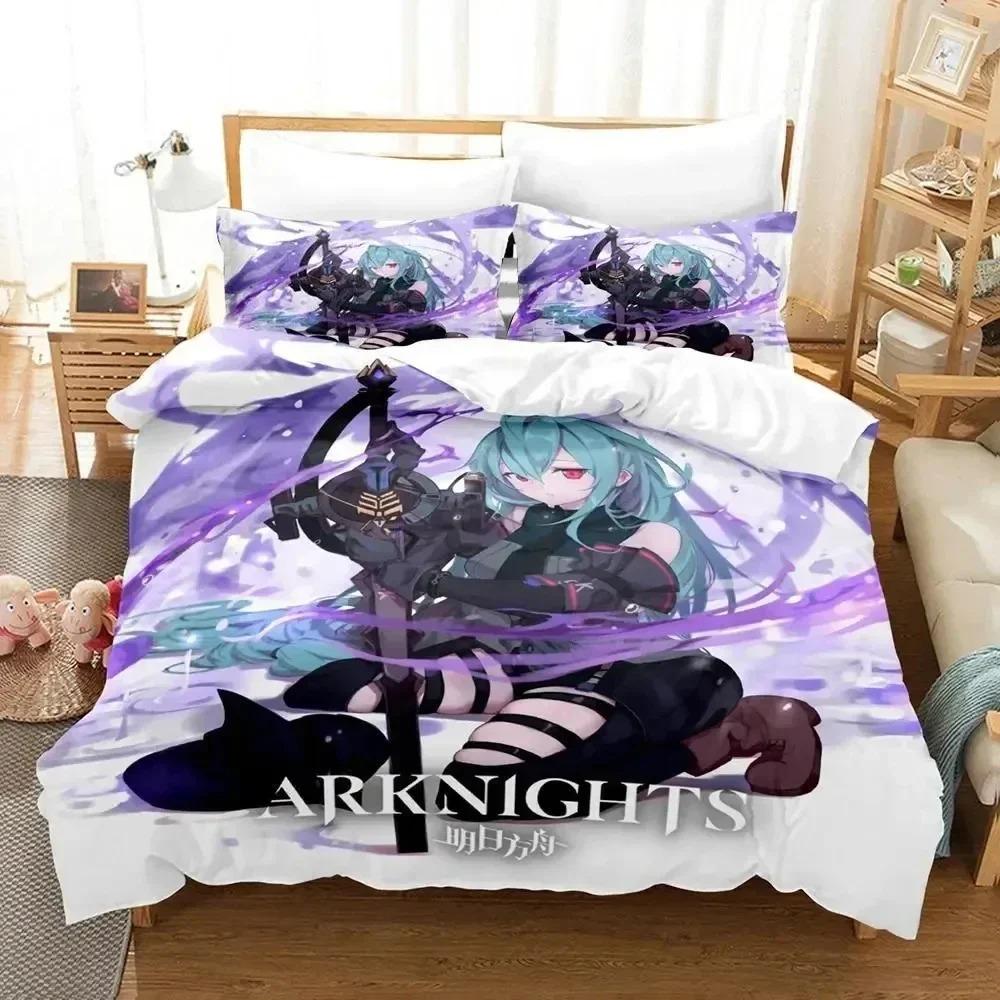 3D Печать Аниме Игра Arknights Комплект Постельного Белья Спальня Мягкое Современное Покрывало Удобный Пододеяльник Чехол для Одеяла и Наволочка
