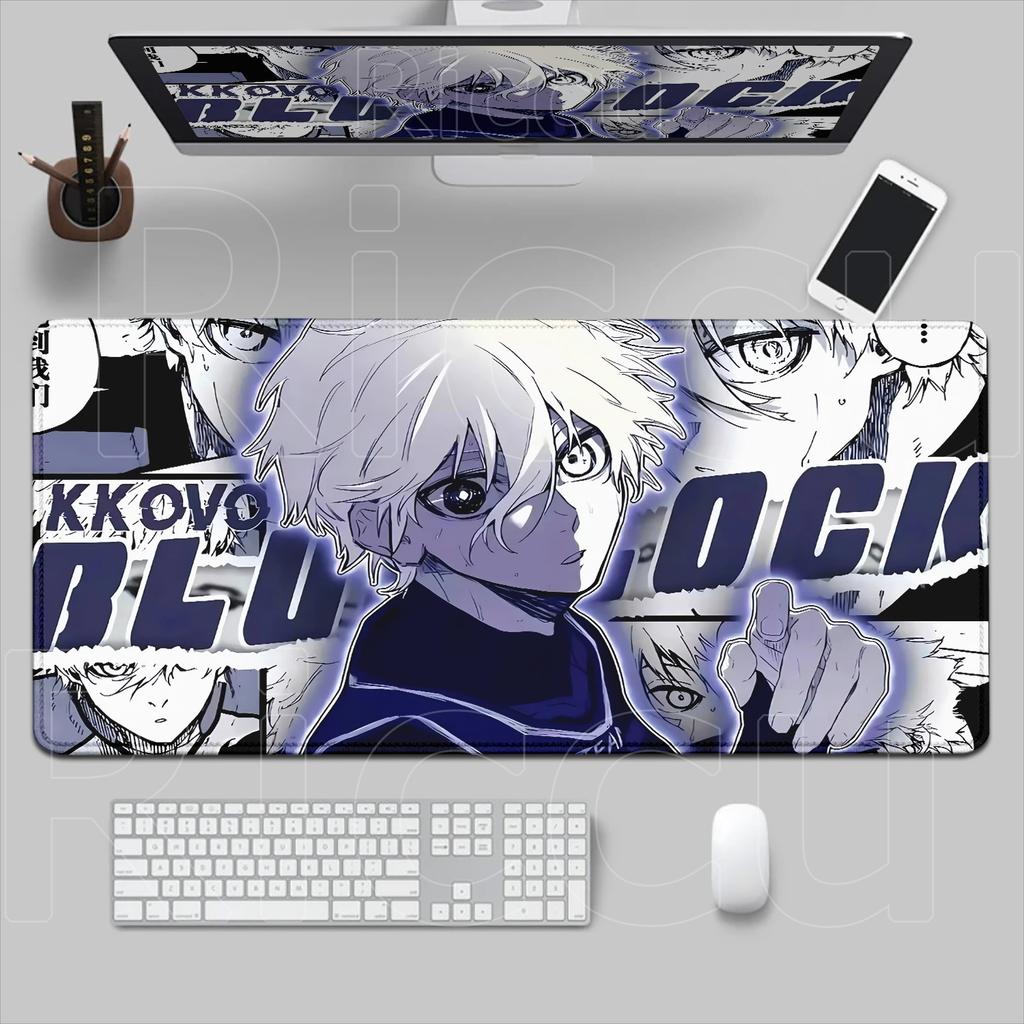 Горячий Аниме Blue Lock Коврик для мыши HD Печать Компьютерные Игроки Заблокированный Край Нескользящий Резиновый Коврик для мыши XXL 90x40см Клавиатура ПК Настольный Коврик