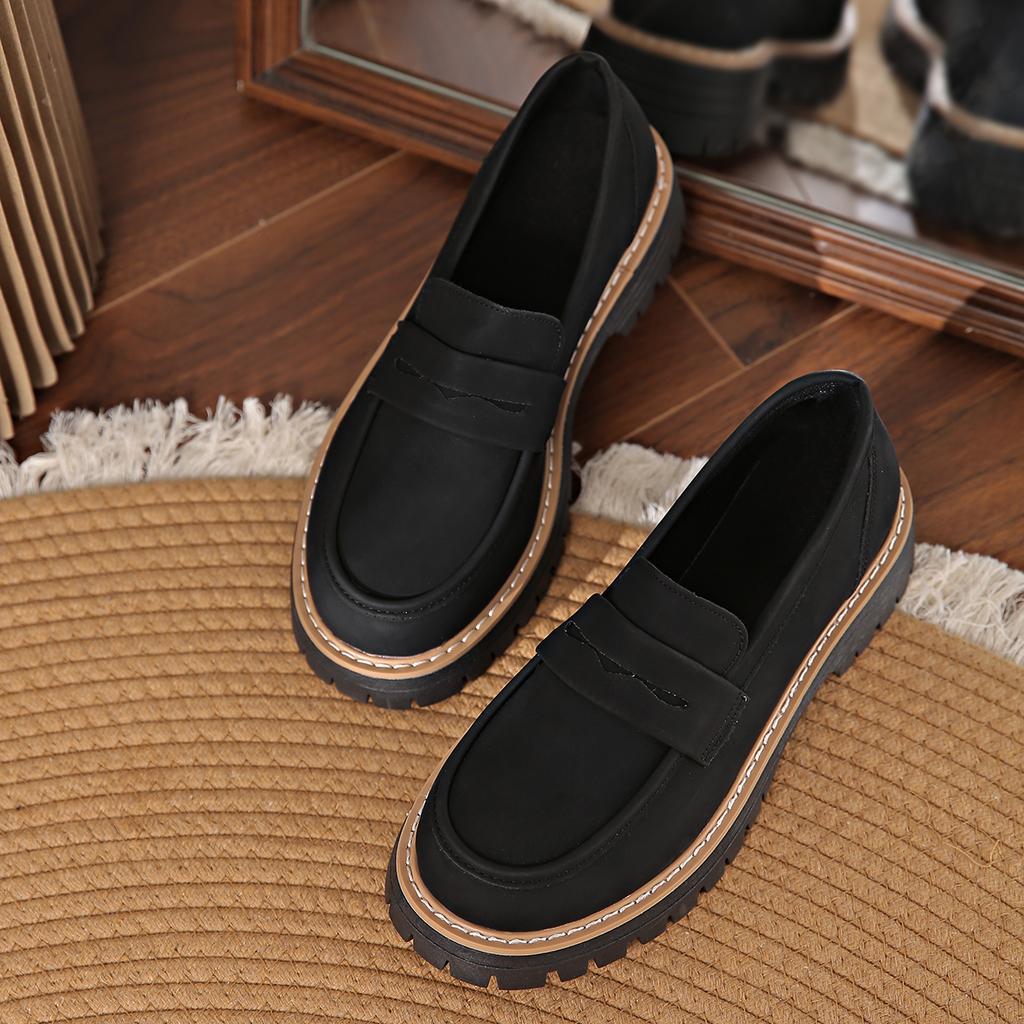 Дизайнерская женская весна осень британский стиль балетки удобные на низком каблуке слипоны женские однотонные лоферы на платформе