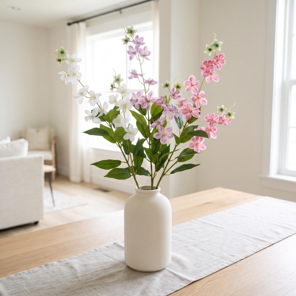 Real Touch Artificial Jasmine Flower Branch Plastic Fake Flowers Wedding Decor
