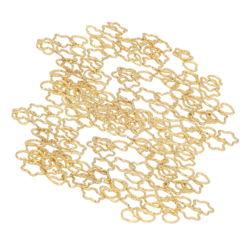 100 шт. Разноцветные заколки-кольца для косичек в форме звезды и сердца, милые металлические кольца для волос для вечеринок и повседневных мероприятий, золотистые