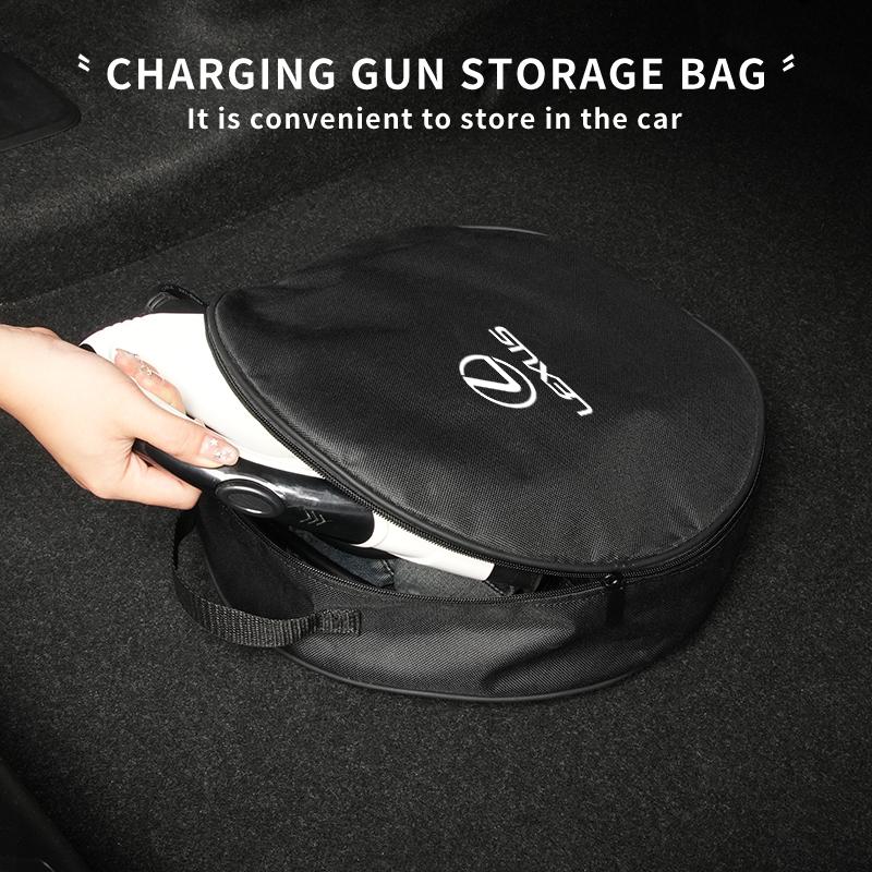 Car Rechargeable Gun Storage Bag EV Cable Organizer Pocket For Lexus ES CT GS NX IS250 CT200h IS300h ES300h RX400h NX300h IS200BD6 