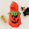 Комбинезон без рукавов с капюшоном и тыквой на Хэллоуин для маленьких мальчиков и девочек, комбинезон, карнавальный костюм, одежда для детей 0-24 месяцев