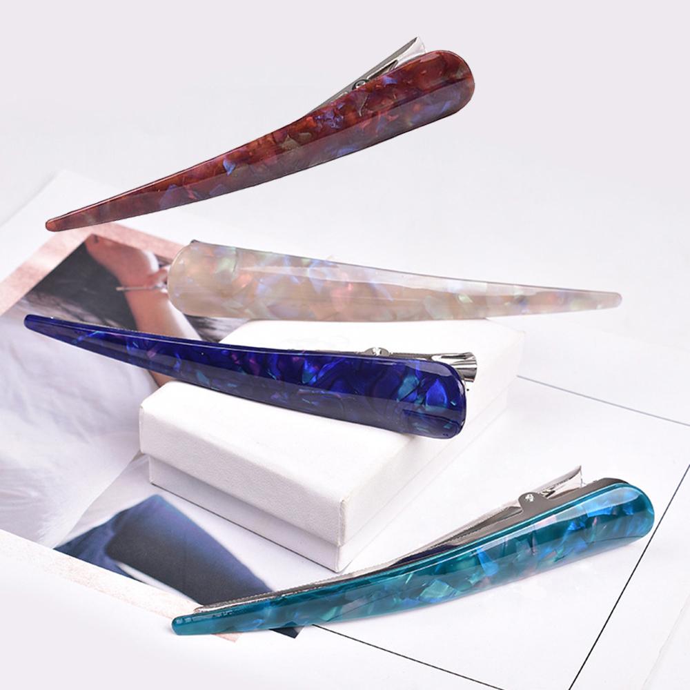 Hair Clip Long Stick Large Alligator Hair Clips Metal Hairgrips Non-Slip Acetic Acid Hairpin