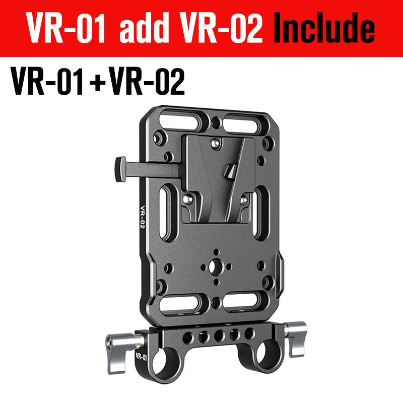 ZGCINE VR-01 VR-02 VR-05 V Mount Battery Plate W/ Rod Clamp standard V Lock battery plate adapter with automatic Lock protection