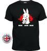 Monty Python Holy Grail Rabbit of Caerbannog Black T-Shirt. Unisex+ladies Fitted