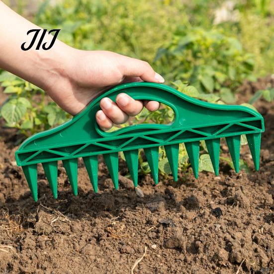 Heavy Duty Soil Hole Digger 12-Hole Row Seeder Tool with Ergonomic Handle for Precision Sowing & Digging, Manual Garden Land Preparation Spacer