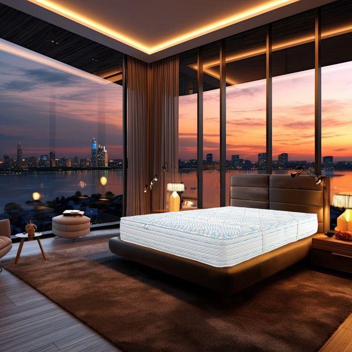 Matelas 90x190 cm,Funnybed,24cm,mémoire de forme,ferme,indépendance du couchage,face été/hiver