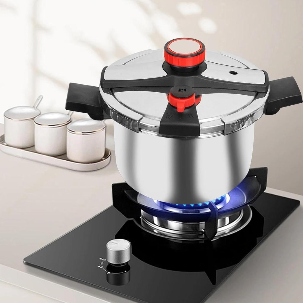 Pressure Cooker,6L Kitchen Pressure Cooker,Suitable for Induction and Stove-top,304 Stainless Steel Cookware with Easy Opening Closing Lid