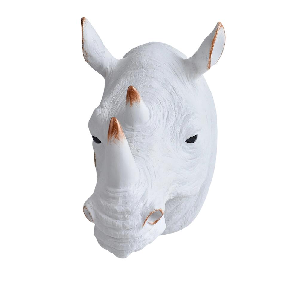 Modern Minimalist Home Decor - Resin Rhino Head Wall Art Creative Animal Head Wall Decoration Pendant