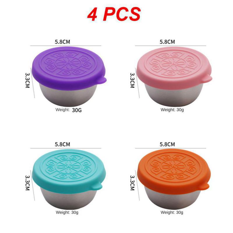 1~4 шт. Салатница герметичная многоразовая нержавеющая сталь кухонные принадлежности инструменты для соуса чашки для пикника путешествия портативная 1,7 унции