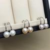 New Fashion 925 Sterling Silver Affordable Earrings Freshwater Pearl Simple and Versatile Style Earhook